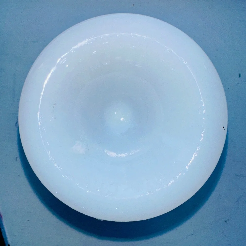 Vintage Milk Glass Pedestal Vase Scalloped Rim Diamond Point Quilted White